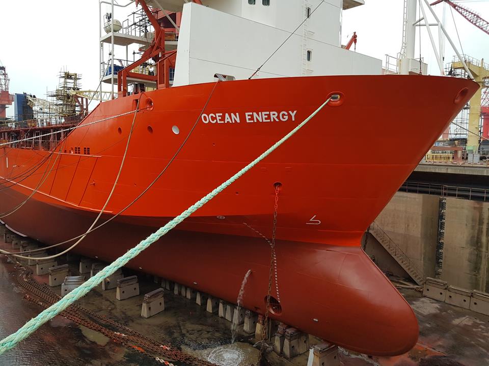 M v OCEAN ENERGY During Drydock Repair At Zhoushan Changhong 